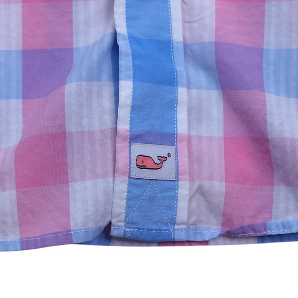 Vineyard Vines M Classic‎ Fit Murray Shirt Plaid Pink Blue Button Down - Picture 5 of 12